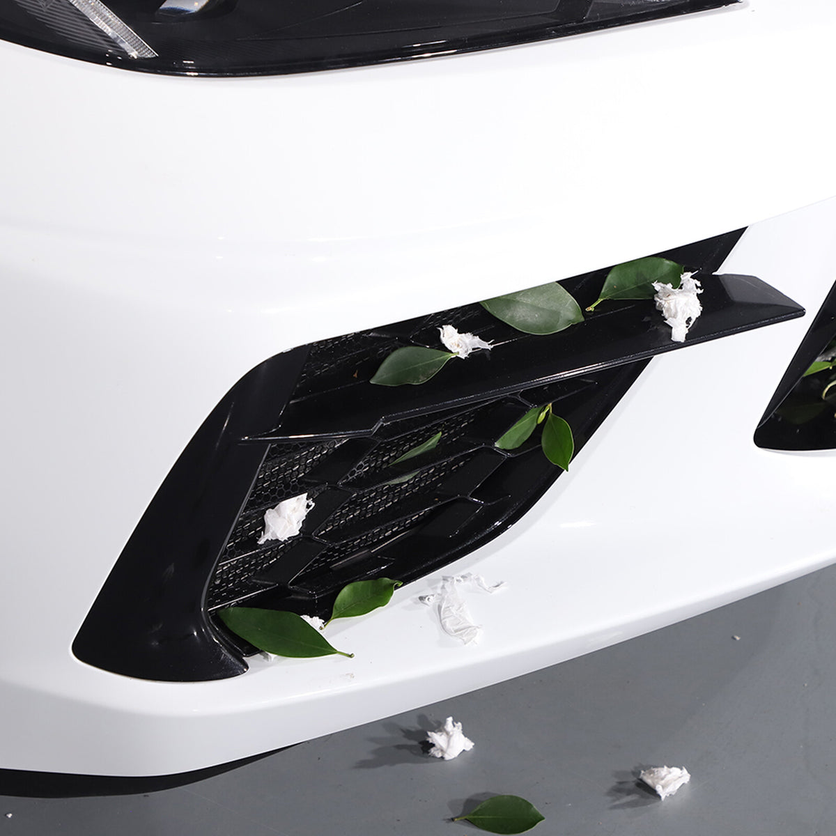 Front Grill Guard Side Vent Intake Mesh Grille Insert For Corvette C8 2020-26 16