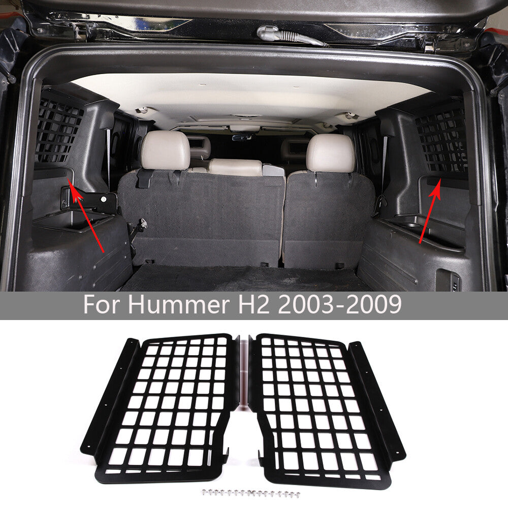 Gear Trunk Rear Side Rack Storage Box Window Molle Panel For Hummer H2 2003-2007 2