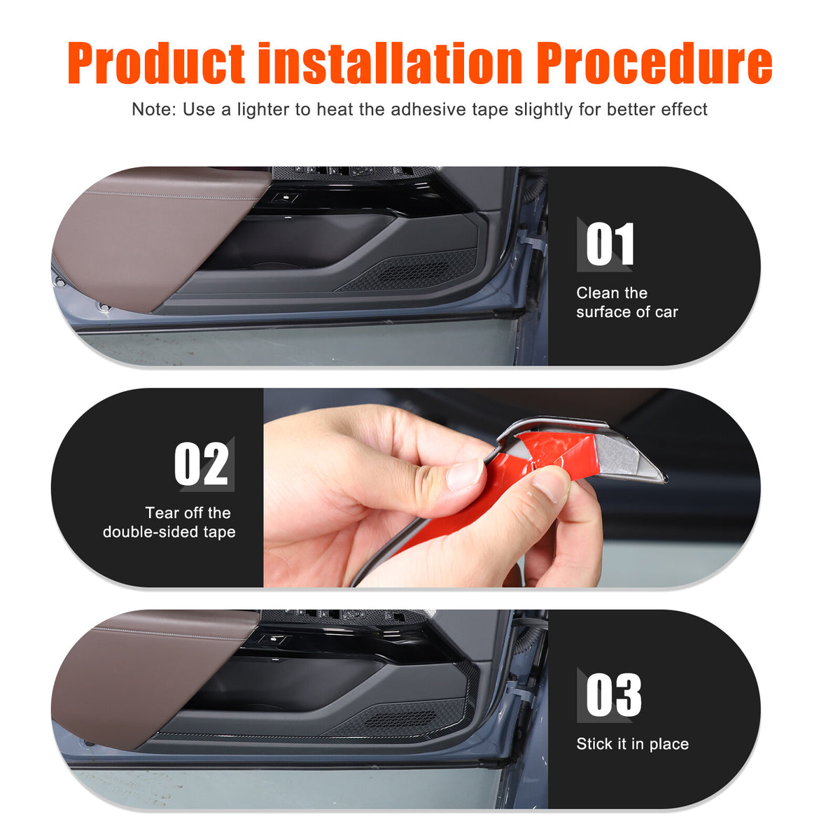 ABS Carbon Fiber Inner door Armrest panel Trim Cover For BMW 7 Series G70 23-25 10