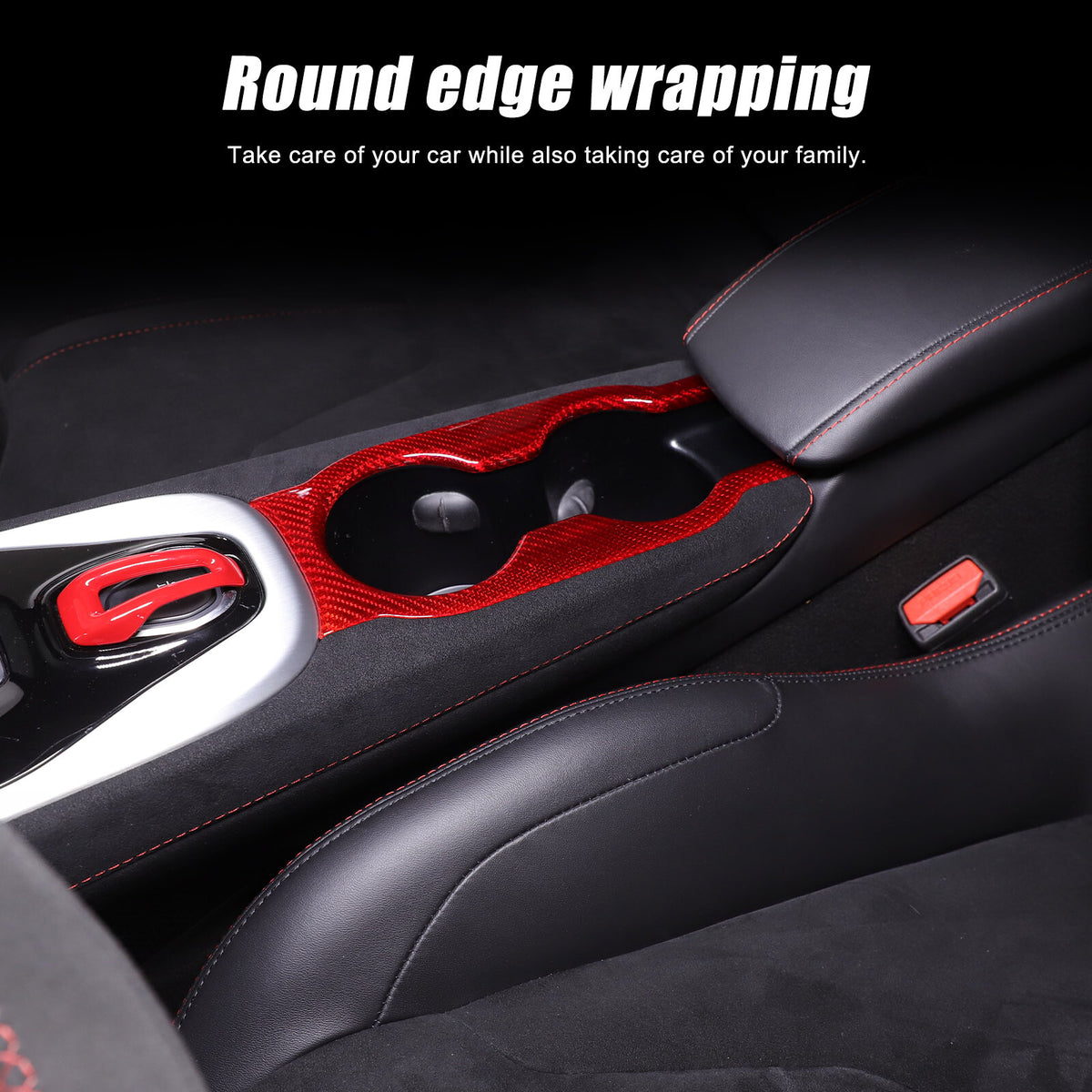 Red Real Carbon Fiber Interior Exterior Conosle Trim Cover For Lotus EMIRA 21-25 130