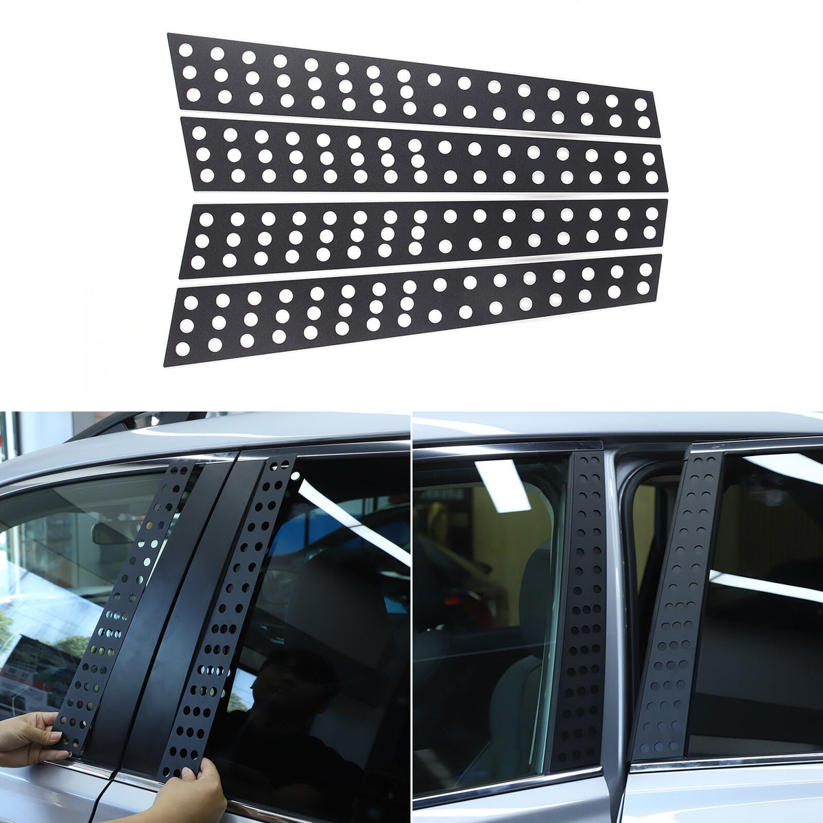Black Window B pillar Post Protector Cover Trim For Subaru Forester 2019-2024 12