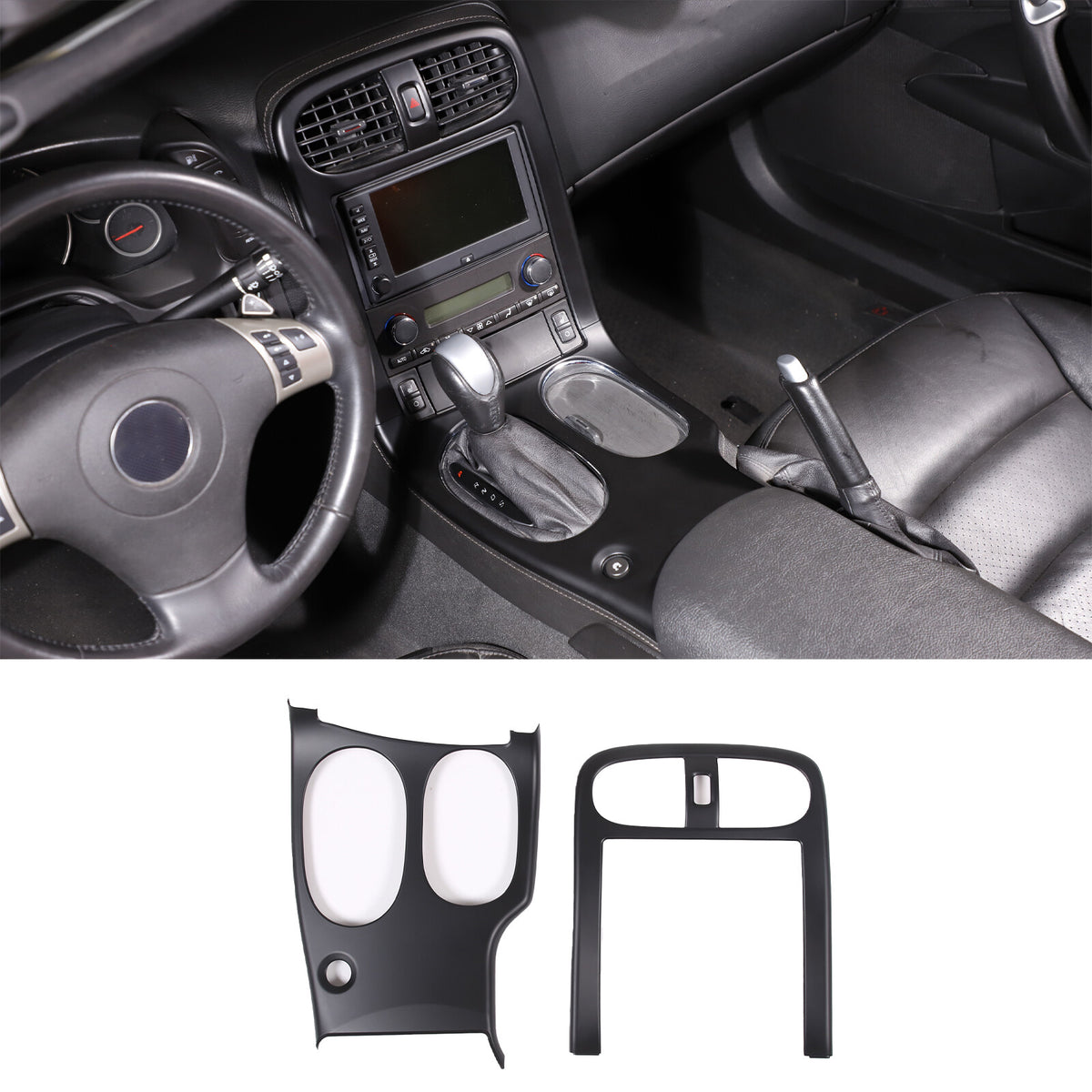 Carbon Fiber ABS Central AC Switch Gear Shift Panel Cover For Corvette C6 05-13 2