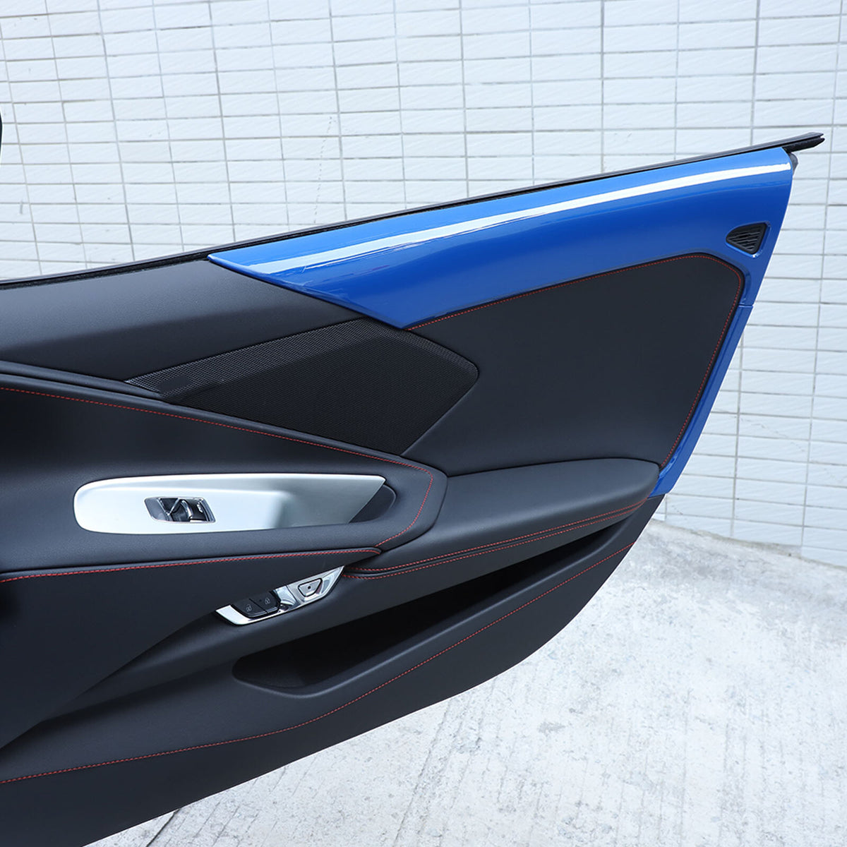 Blue ABS Inner Interior Door Panel Cover Trim For Corvette C8 Z51 Z06 2020-26 15