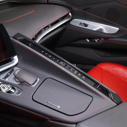 ABS Carbon Fiber Center A/C Button Left Side Strip Trim Cover For Corvette C8 22