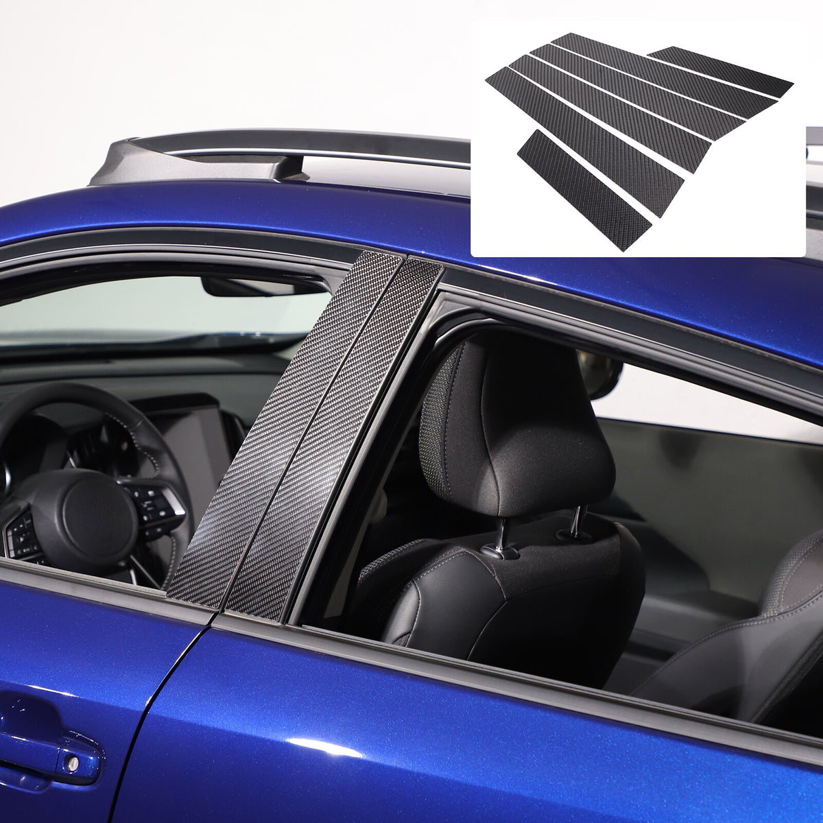 Real Carbon Fiber B-Pillar Panel Decal Trim For Subaru Crosstrek GU 2024+ 4
