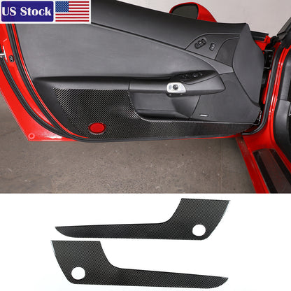 Carbon Fiber Door Bottom Anti Kick Scratch trim Sticker For Corvette C6 05-13 US 1