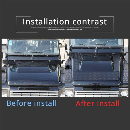 Black Alloy Front Hood Protection Plate Trim For LR Defender L316 2004-2018 8