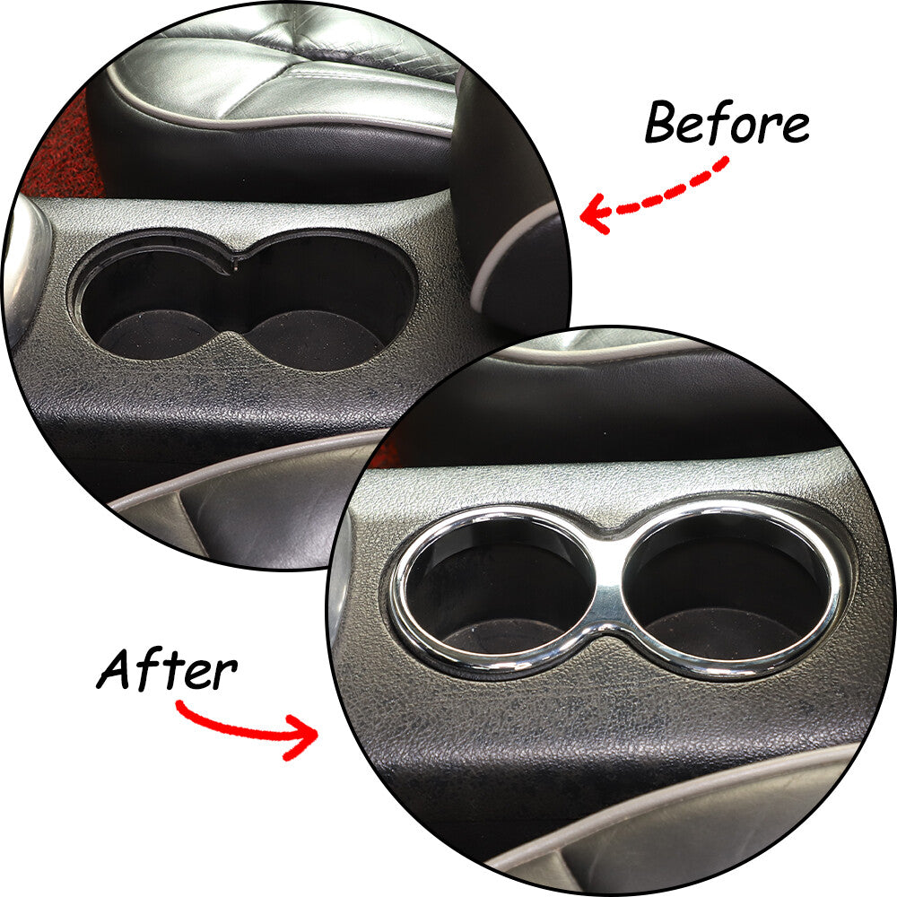 Silver Alloy Water Cup Holder Cover Trim Frame For Hummer H3 2005-09 7