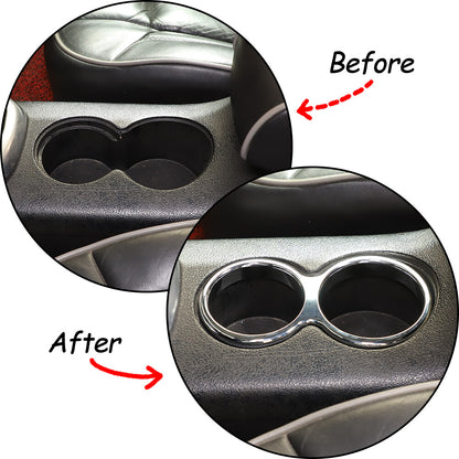 Silver Alloy Water Cup Holder Cover Trim Frame For Hummer H3 2005-09 7