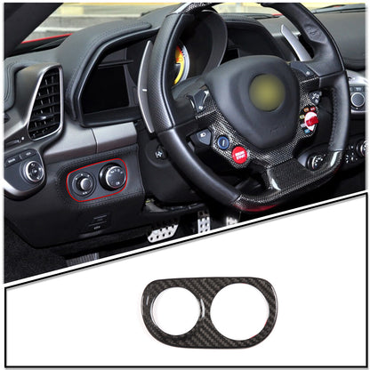 Real Carbon Fiber Headlight Switch Trim Cover Fit For Ferrari 458 2011-2016 3