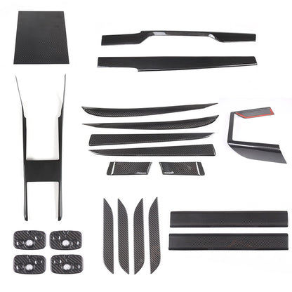 Real Dry Carbon Fiber Center Console Interior Trim Cover For Tesla Model S 23+ 1