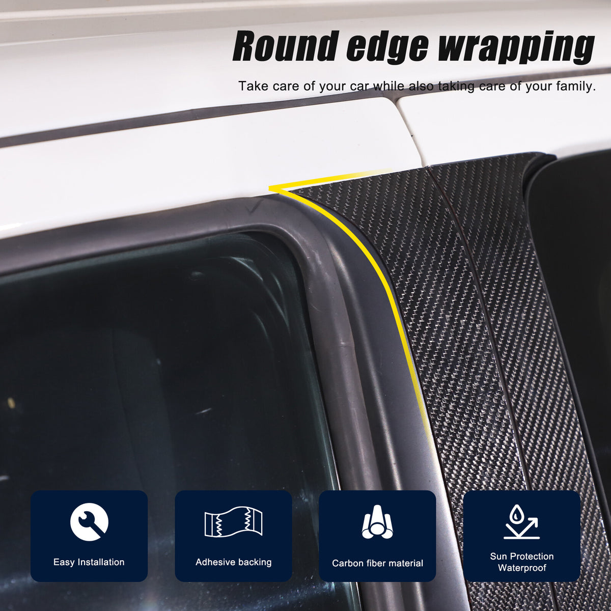 Carbon Fiber Center Door Pillar Post Trim Cover For Nissan Frontier D41 2024+ 24