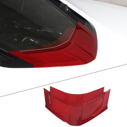 Red Real Carbon Fiber Rear Window Lower Trim Cover For Corvette C8 Coupe 2020-26 4