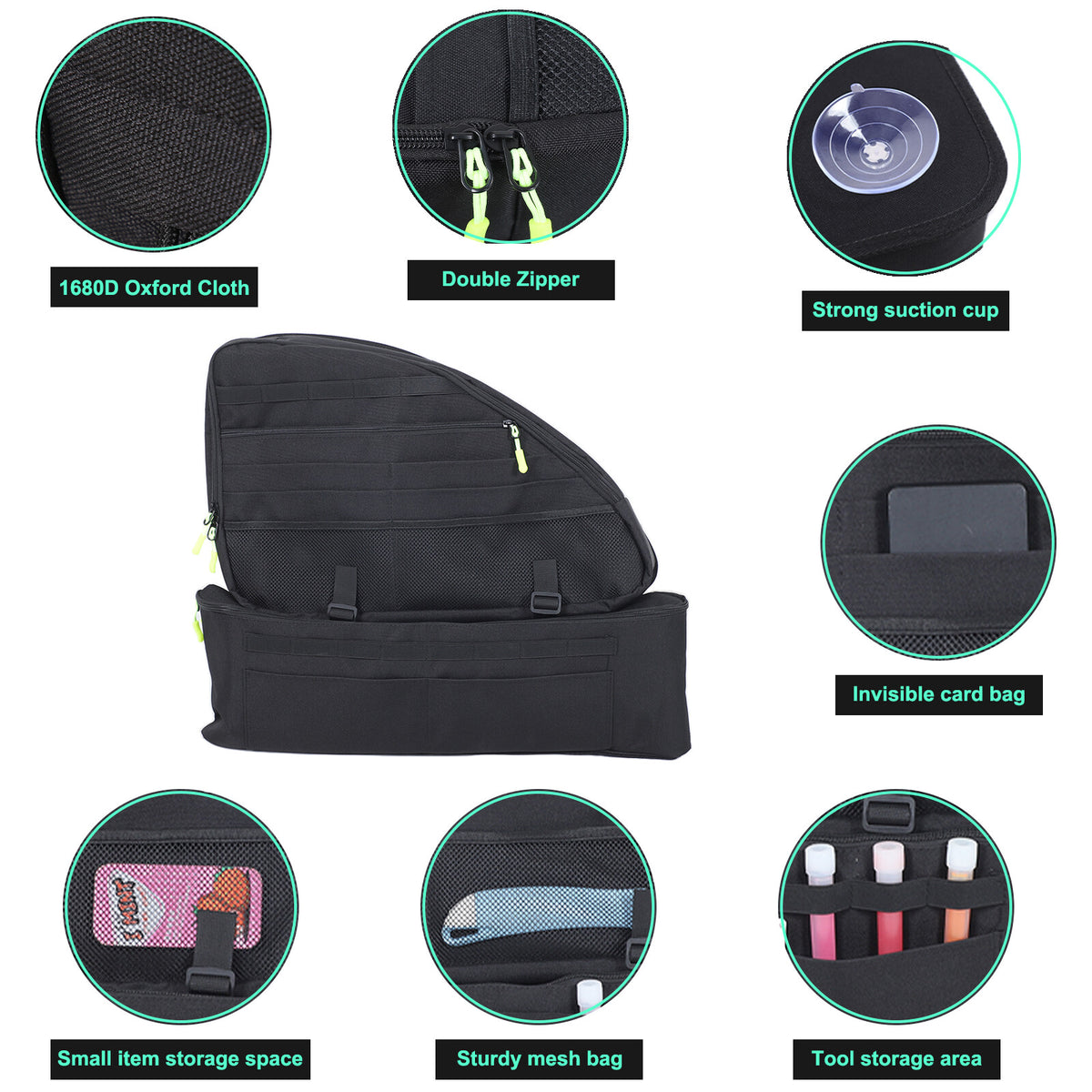 Black Rear Trunk Right Side Storage Bag Organizer For Honda Odyssey RB3 2014-24 8