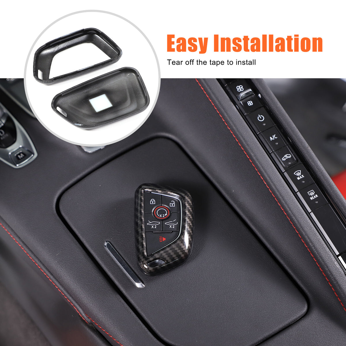 Carbon Fiber ABS Interior Decoration Cover Trim Kit For Corvette C8 2020-2025 - Styles 51-55 14