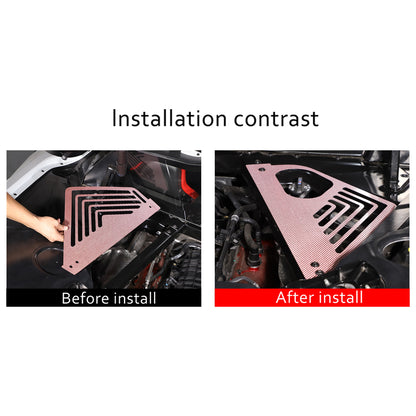 Pink Real Carbon fiber Engine Bay Side Panel Cover Overlay For Corvette C8 Coupe 7