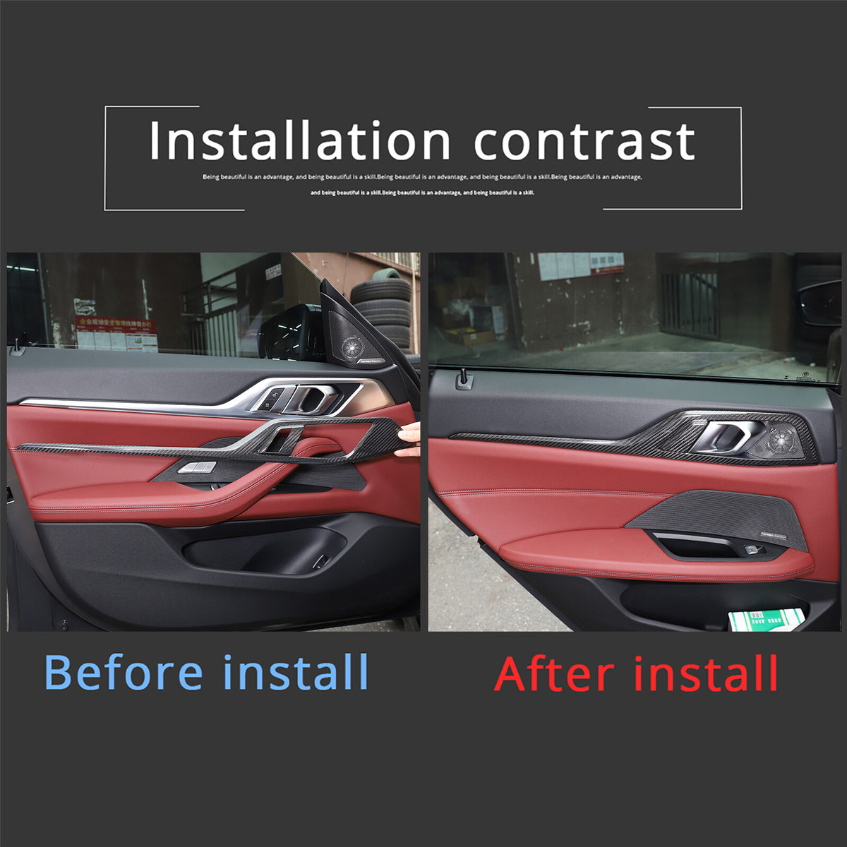 Real Carbon Fiber Interior Door Panel Trim For BMW 4 Series G26 430i 440i 22+ US 18