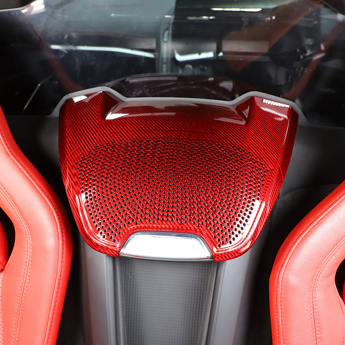Real Carbon Fiber Rear Speaker Upper Trim Cover For Corvette C8 Coupe 20-26 12