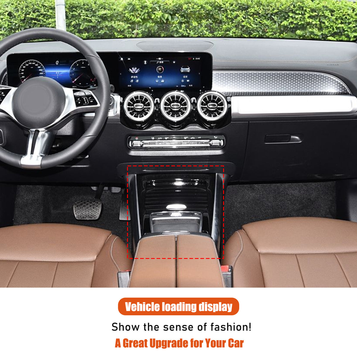 Oak Wood Grain Center Console Panel Trim For Benz B-Class W247 GLB X247 2024-25 10