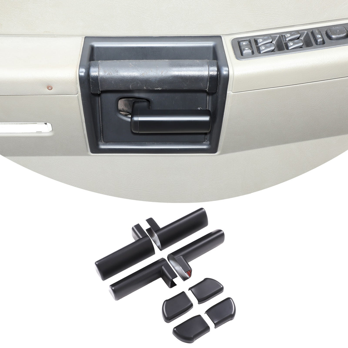 Matte Black ABS Interior Door Handle Cover Trim For Hummer H2 2003-2007 2