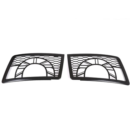 Black Metal Front Head Light Lamp Cover Trim For 2020-2022 Land Rover Defender 4