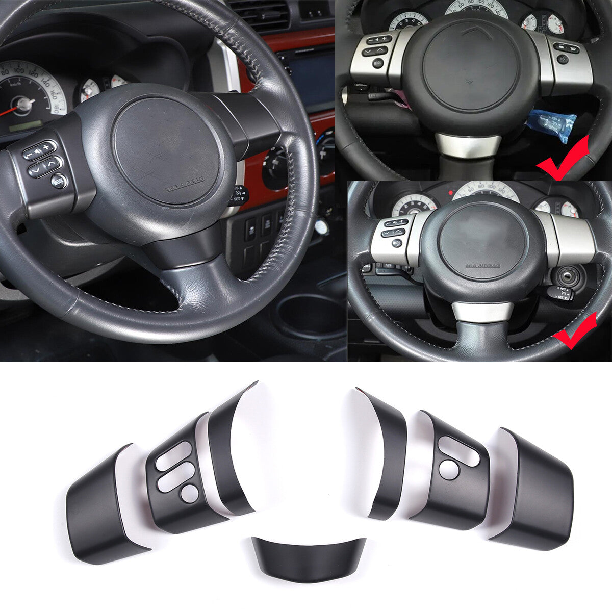 Matte Black ABS Interior Full Set Cover Trim Kit Set For FJ Cruiser 2007-2021 US 3