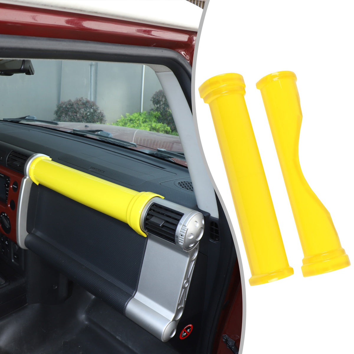 ABS Yellow Center Dashboard Panel Trim Strip For Toyota FJ Cruiser 2007-2021 20