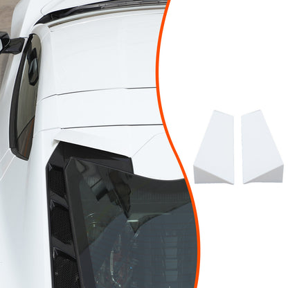 White ABS Rear Windshield Spoiler Trim Cover For Corvette C8 Coupe 2020+ 13