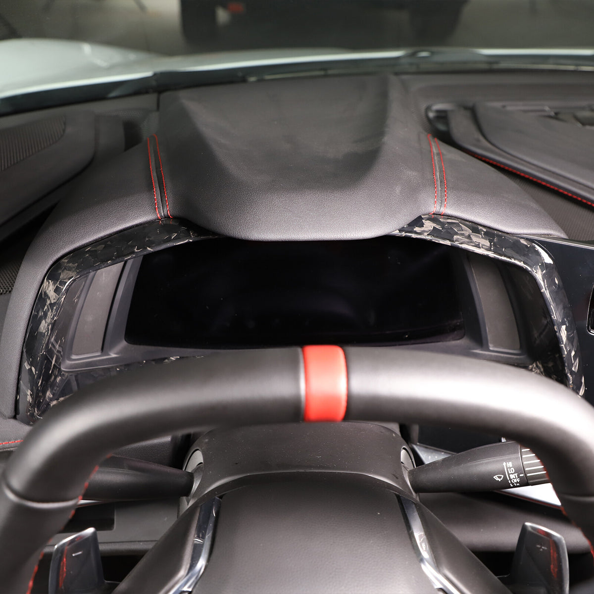 Forged Carbon Fiber Dashboard Speedmeter Panel Trim Cover For C8 Corvette 20-25 1