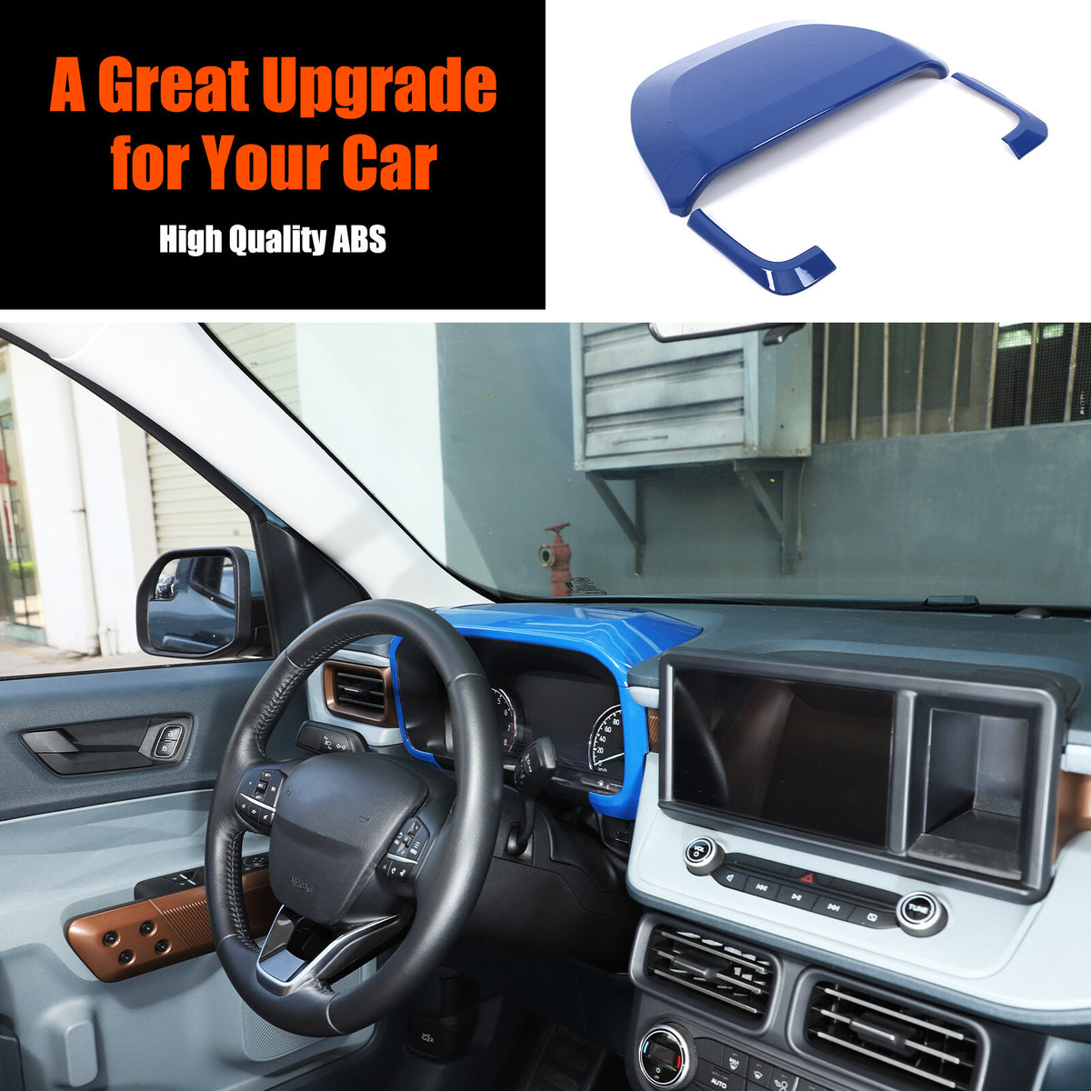 ABS Blue Center Dashboard Cover Trim for Ford Maverick 2022+ 3