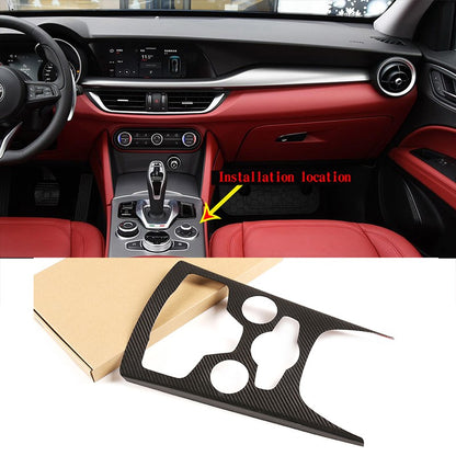 Real Dry Carbon Center Console Gear Panel Trim For Alfa Romeo Stelvio 2020-25 7
