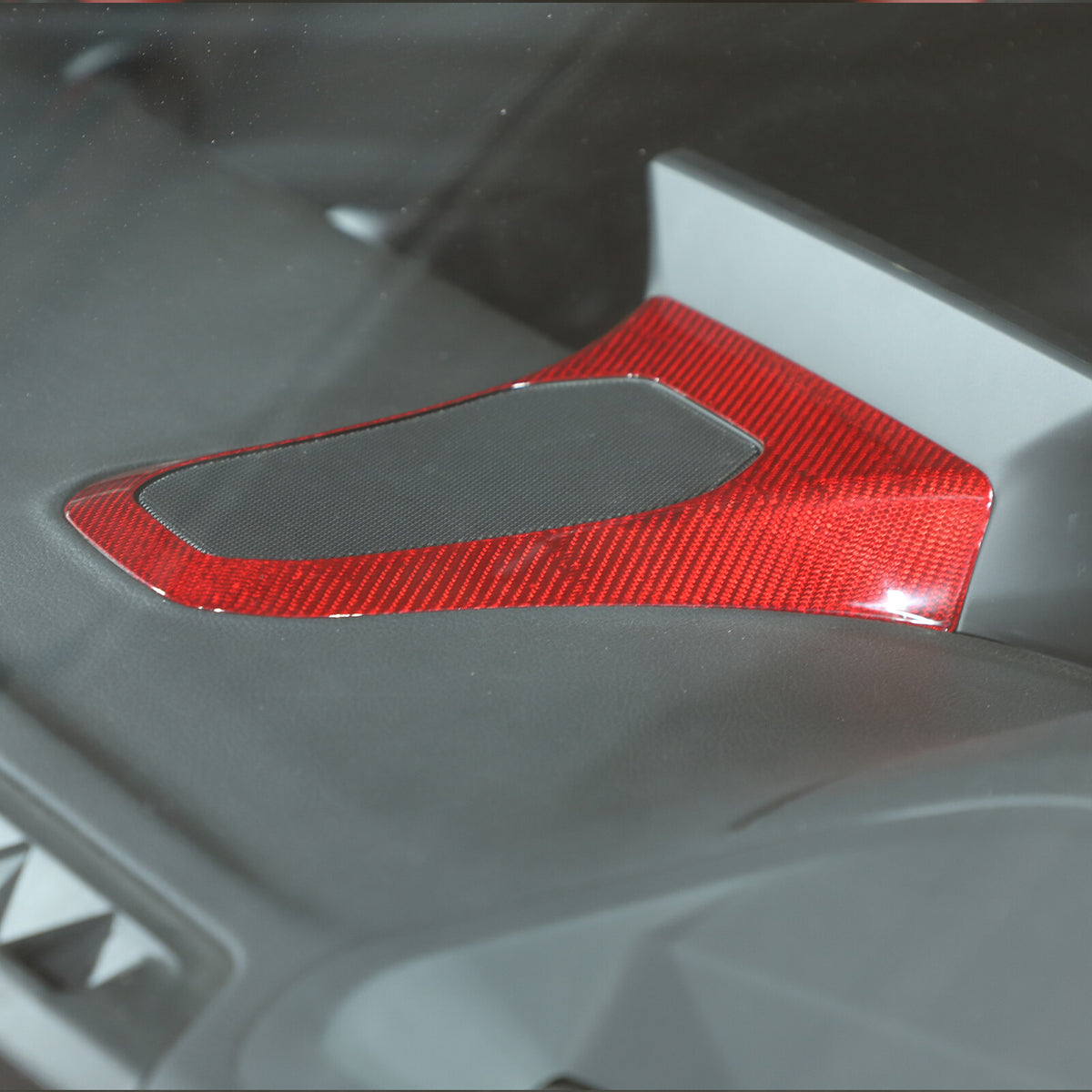 Red Real Carbon Fiber Center Dashboard Speaker Panel Trim For Toyota Supra 19+ 6
