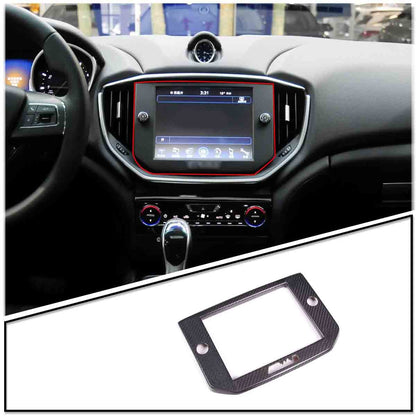 Real Carbon Fiber GPS Navigation Panel Cover Trim For Maserati Ghibli 2014-2015 3