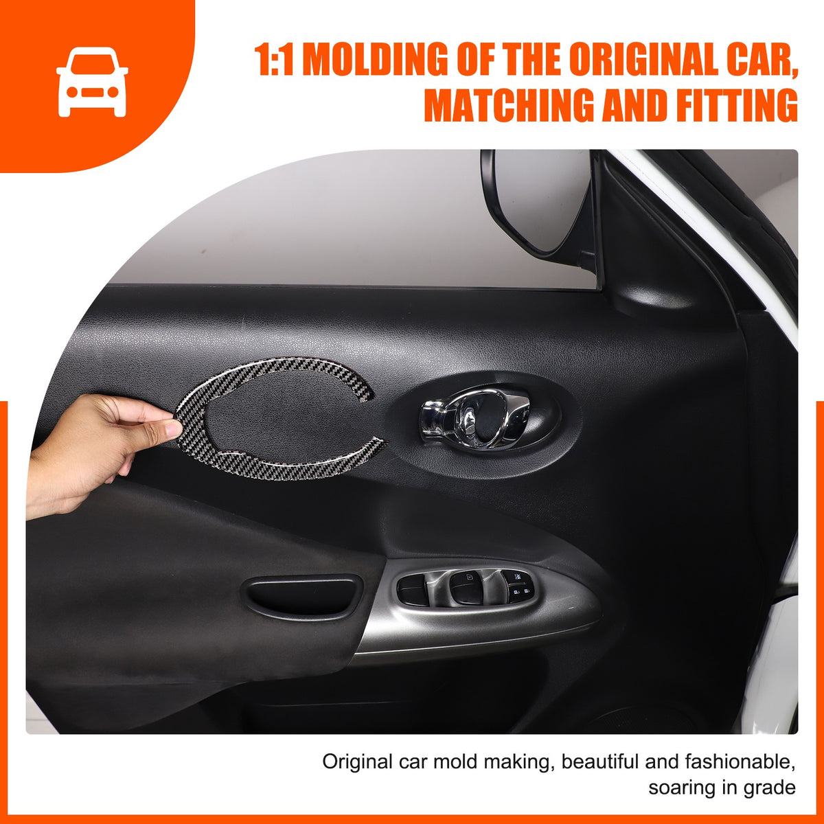 Soft Carbon Fiber Interior Center Console trim Sticker For Nissan Juke 2011-2019 21
