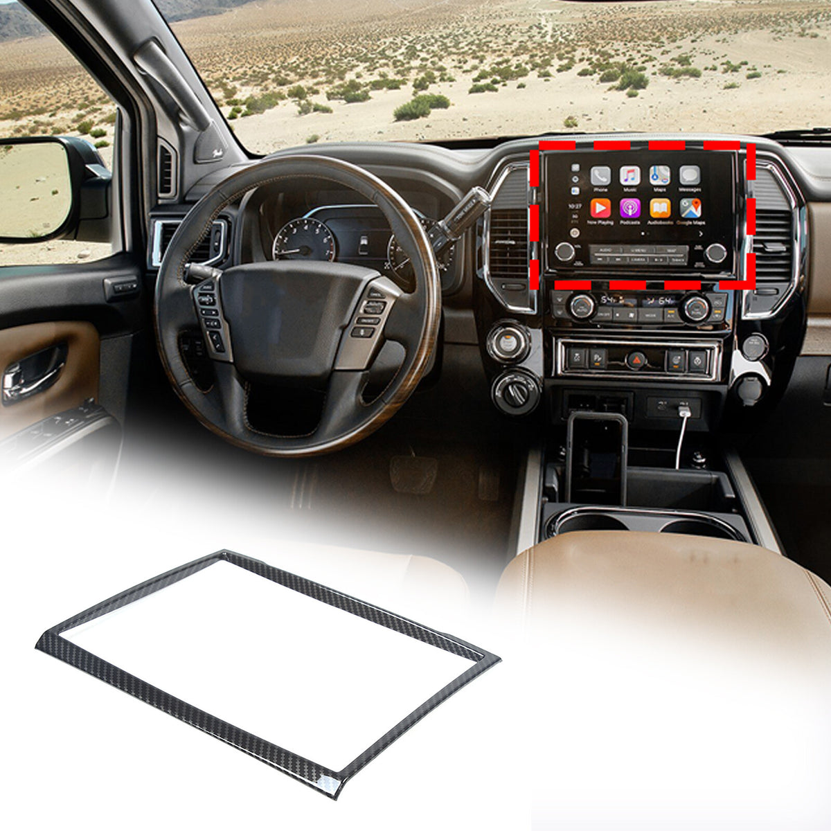 Center Console Interior Trim Cover Full Set Kit For Nissan Titan 4 door 2020-24 21