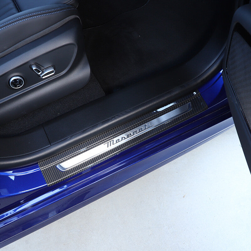 Real Carbon Fiber Scuff Plate Door Sill Cover Protector For Maserati Grecale 22+ 10
