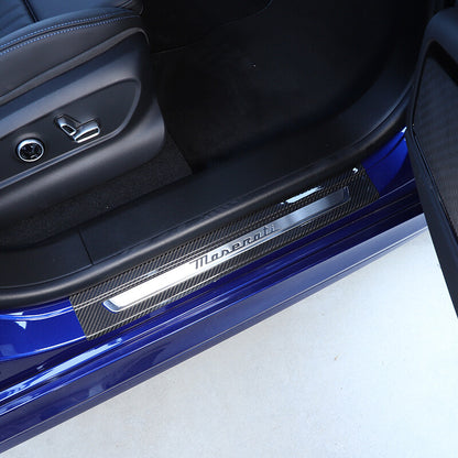 Real Carbon Fiber Scuff Plate Door Sill Cover Protector For Maserati Grecale 22+ 10