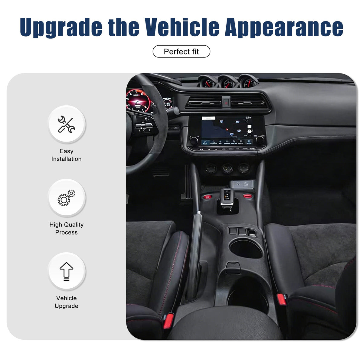 Red Real Carbon Fiber Interior Center Console Trim For Nissan Z 400Z RZ34 2023+ 12