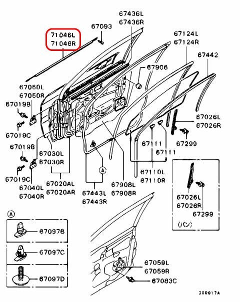 MITSUBISHI OEM Molding Front & Rear Set MR525755-58 For LANCER EVO 7/8/9 CT9A 4