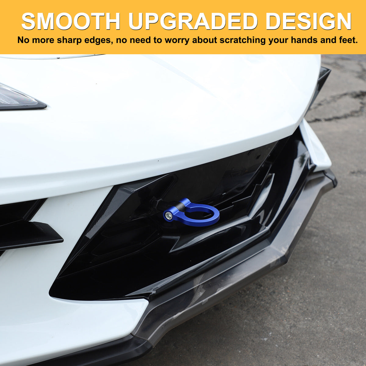 Front Bumper Trailer Track Racing Aluminum Tow Hook Ring For Corvette C8 20+ US 46