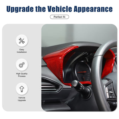 Red Real Carbon Fiber Center Console Dashboard Trim For Subaru WRX 2022+ 22
