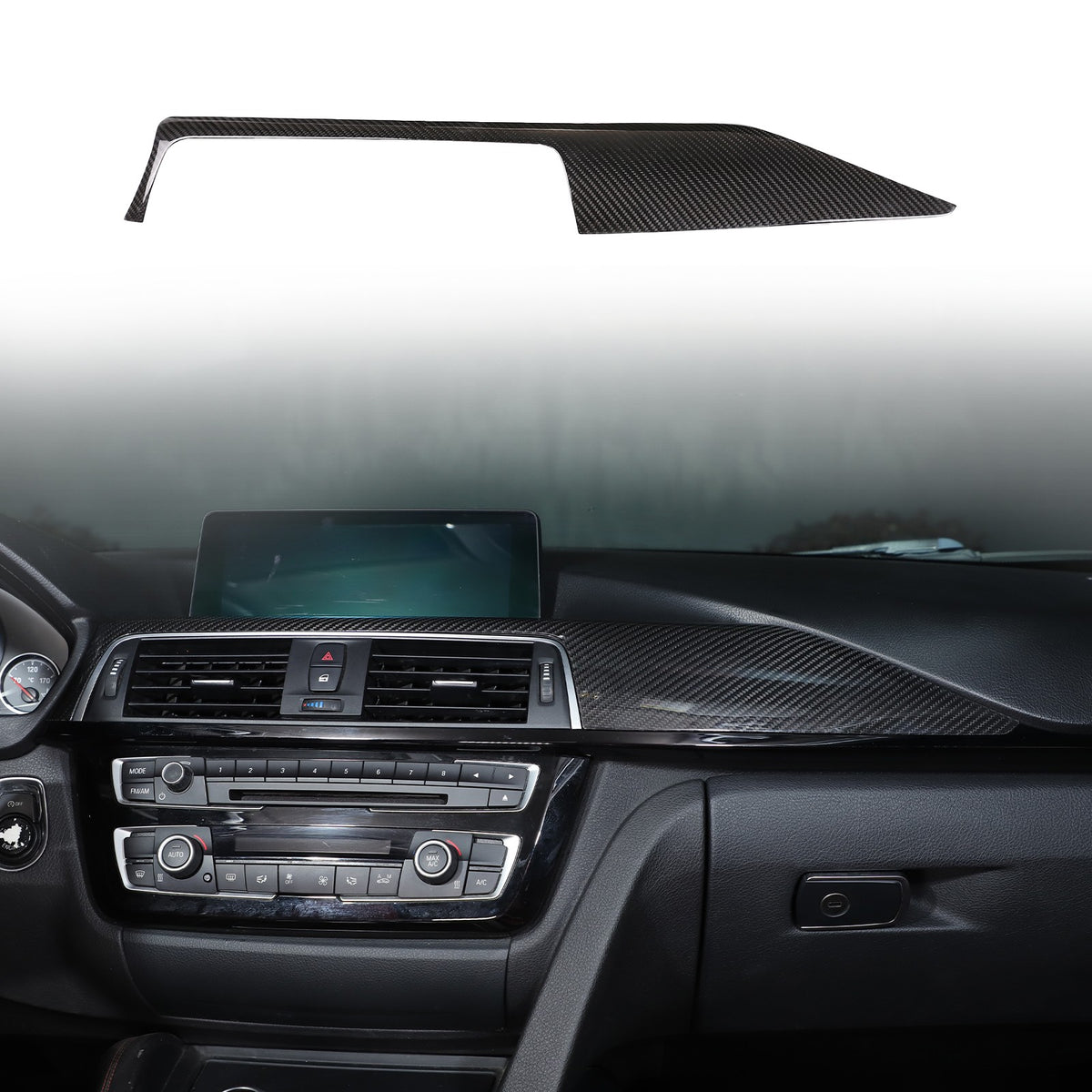 Real Carbon Fiber Central Console Dashboard Trim For BMW M3 M4 F80 F82 2014-2019 1