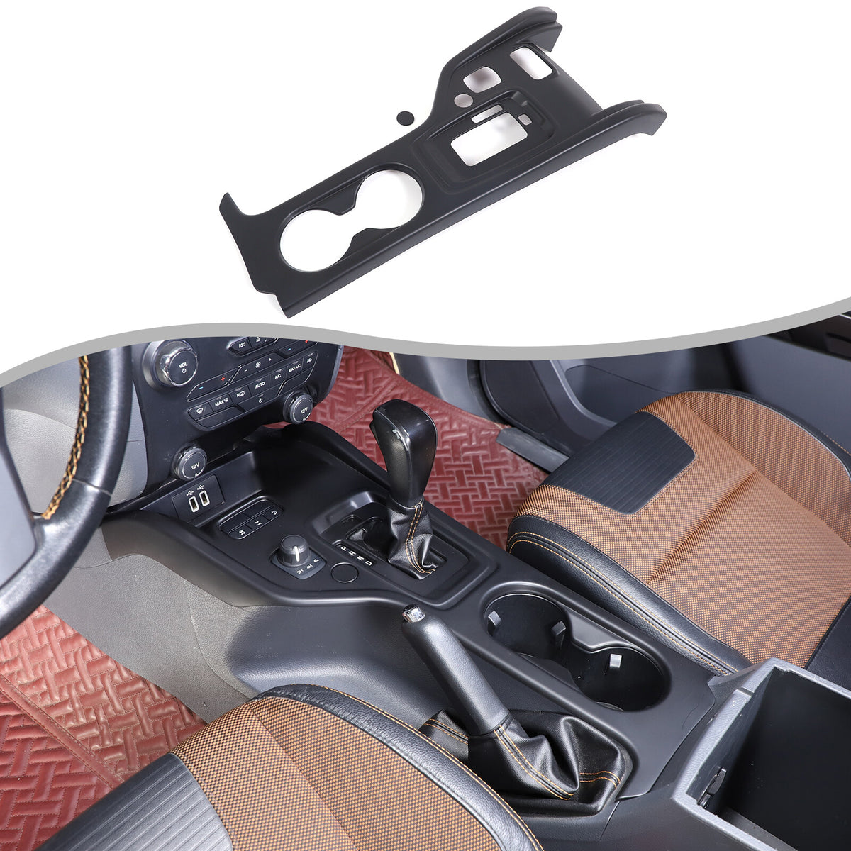 Carbon fiber color Button Gear Panel Cover For Ford Ranger 2015-2021 3