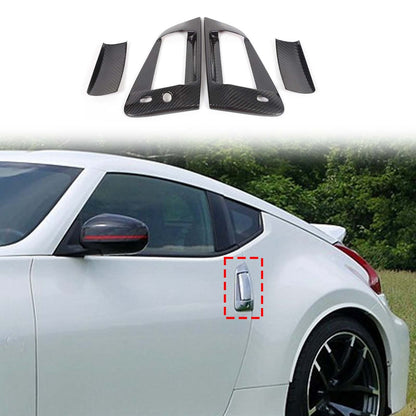 Real Carbon Fiber Exterior Door Handle Cover Bezel For Nissan 370Z Z34 2009-20 4