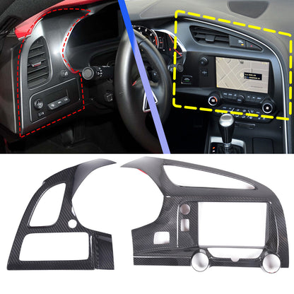 Real Carbon Fiber Interior Dashboard Trim Cover Decor Kit For Corvette C7 14-19 200