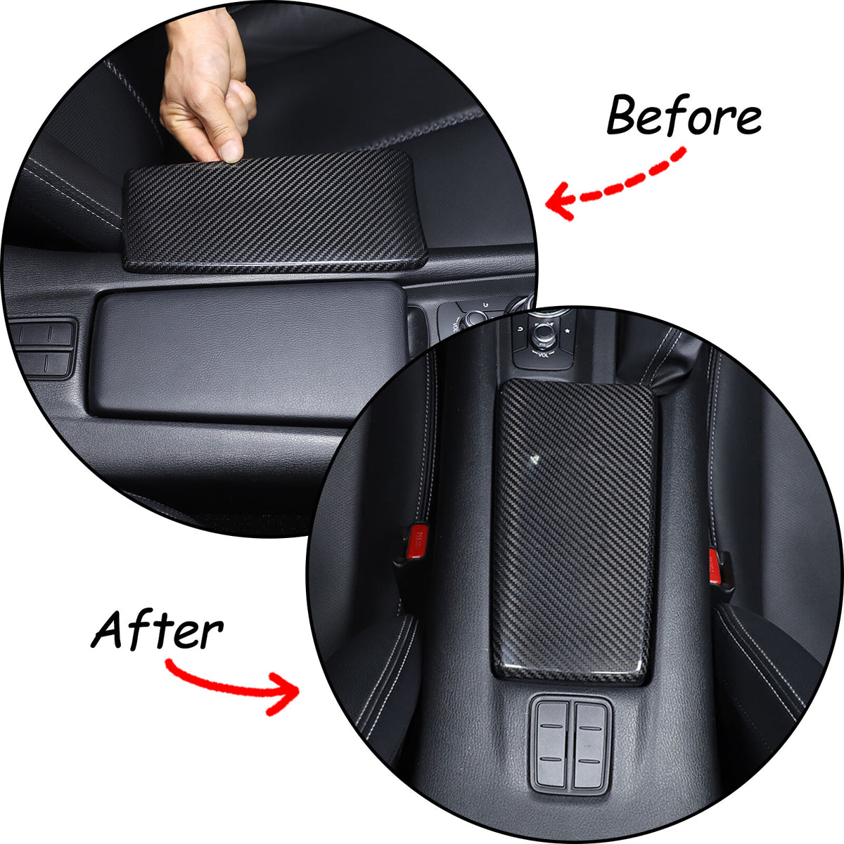 Real Carbon Fiber Armrest Console Box Cover Trim For Mazda MX-5 Miata 16-24 US 14