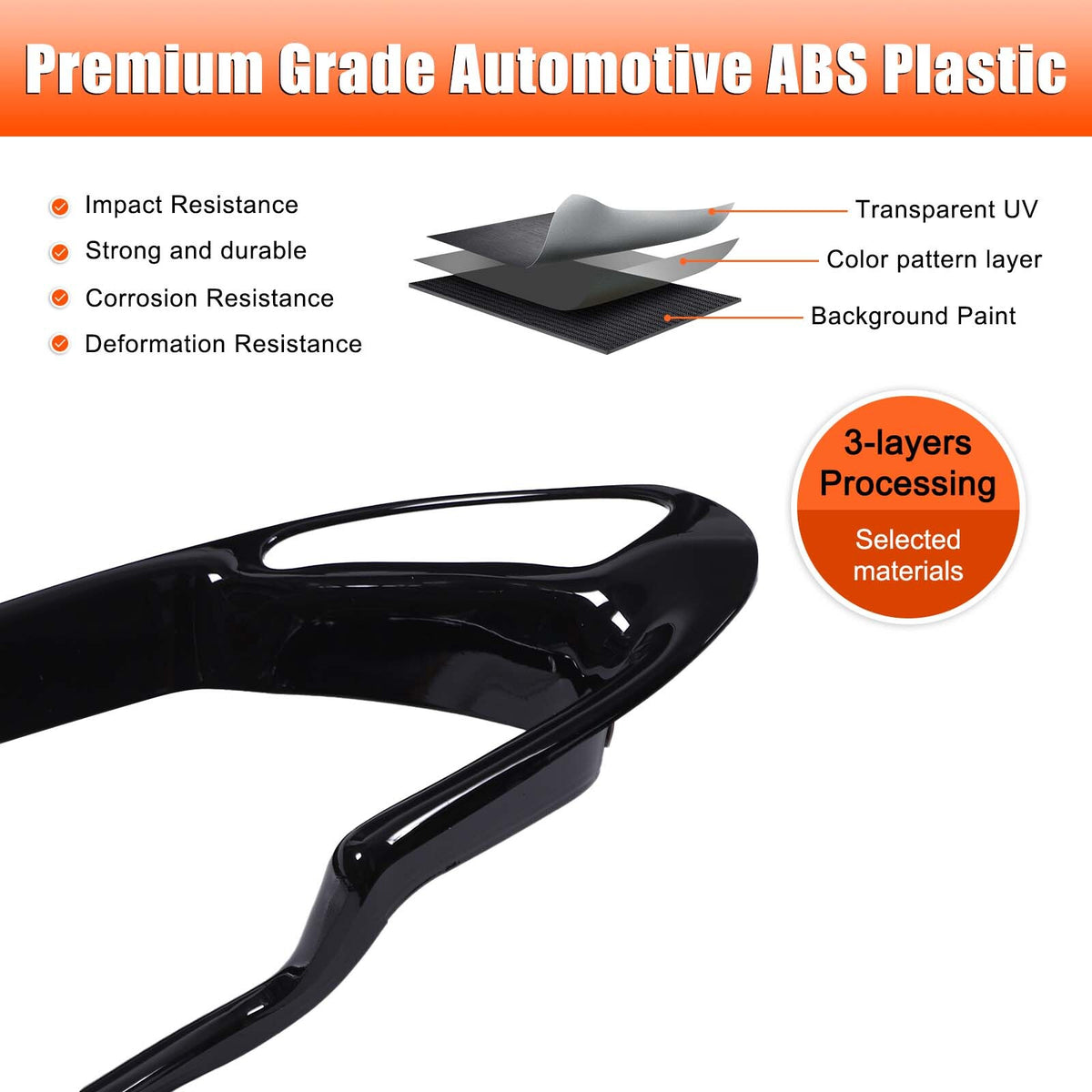 ABS Piano Black Interior Dashboard Frame Trim Cover For Corvette C5 1998-04 US 9