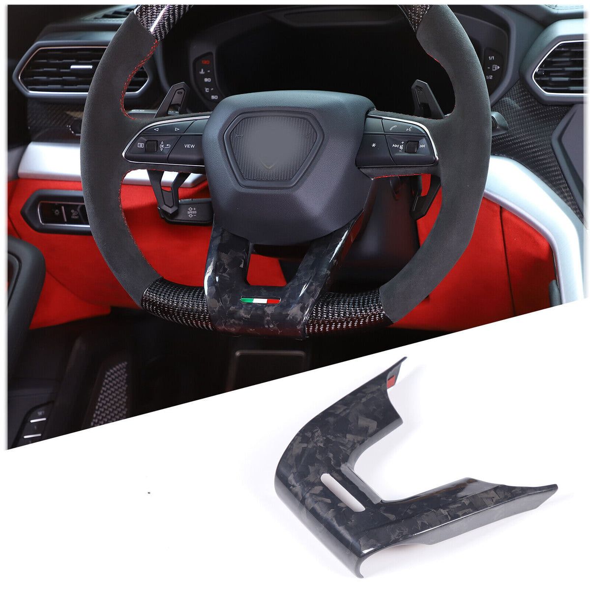 Forged Real Carbon fiber Interior Trim Kit Set For Lamborghini URUS 2018-2023 12
