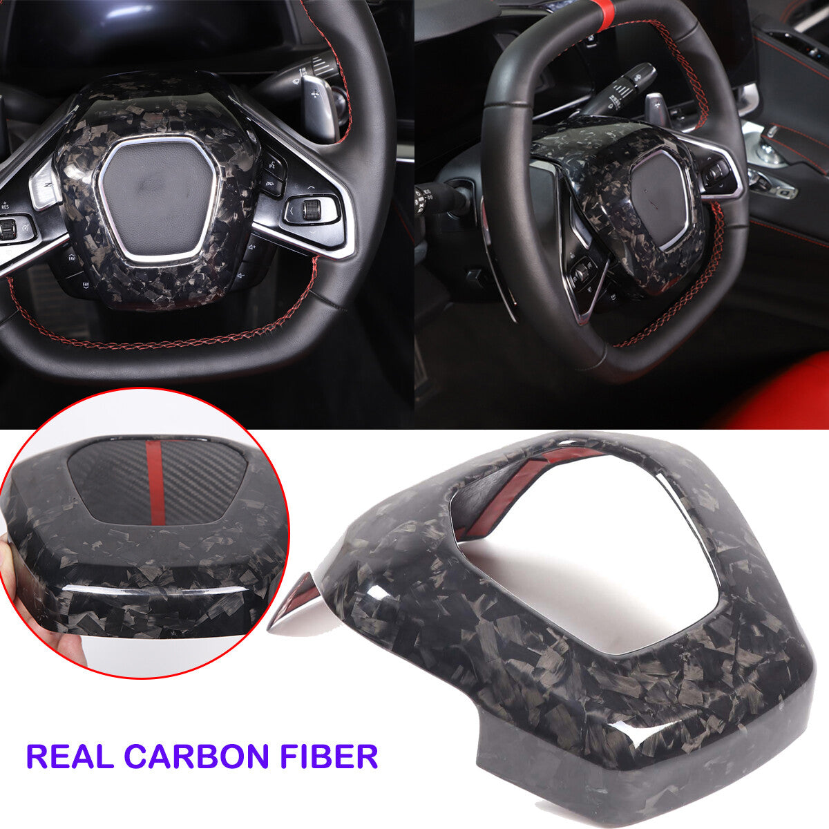16PCS Forged Real Carbon fiber Car interior Kit Cover Trim Set For Corvette C8 2