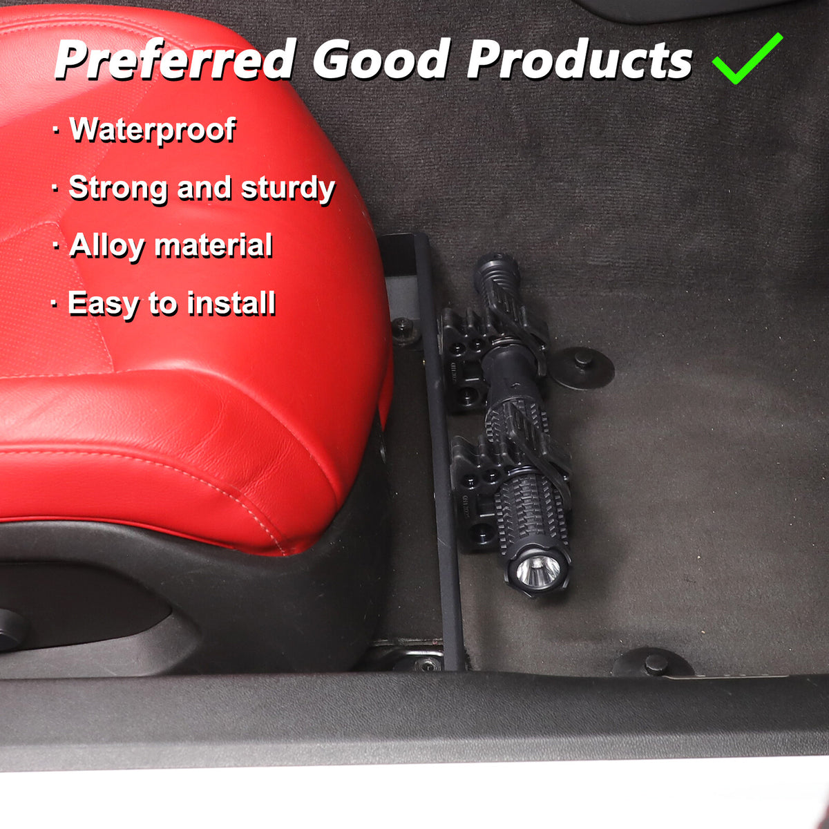 Passanger Side Under Seat Flashlight Holder Bracket Mount For Corvette C8 20-26 2
